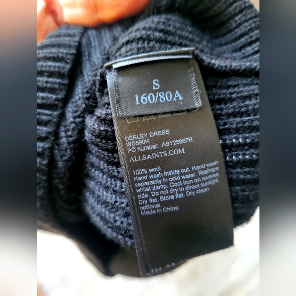 All Saints Merino Wool Knit Sweater Dress Size Small - Picture 6 of 6